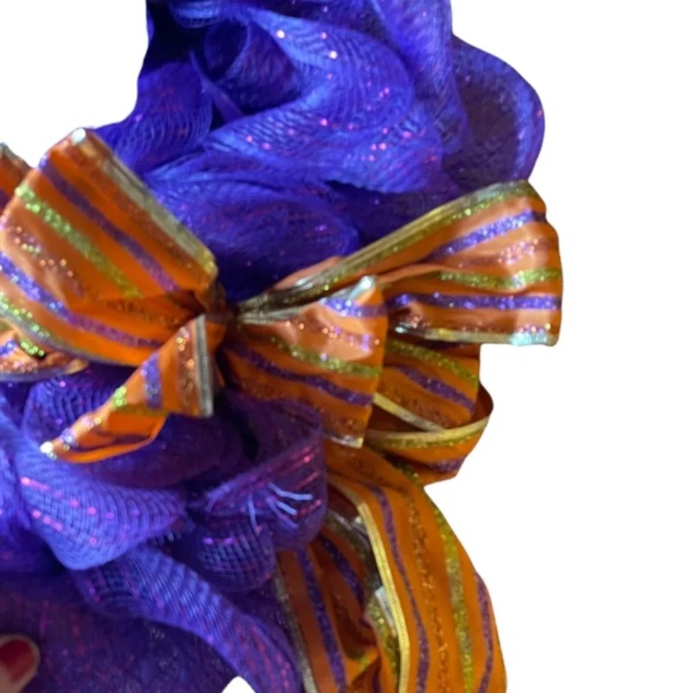Purple and Orange Light Up Wreath